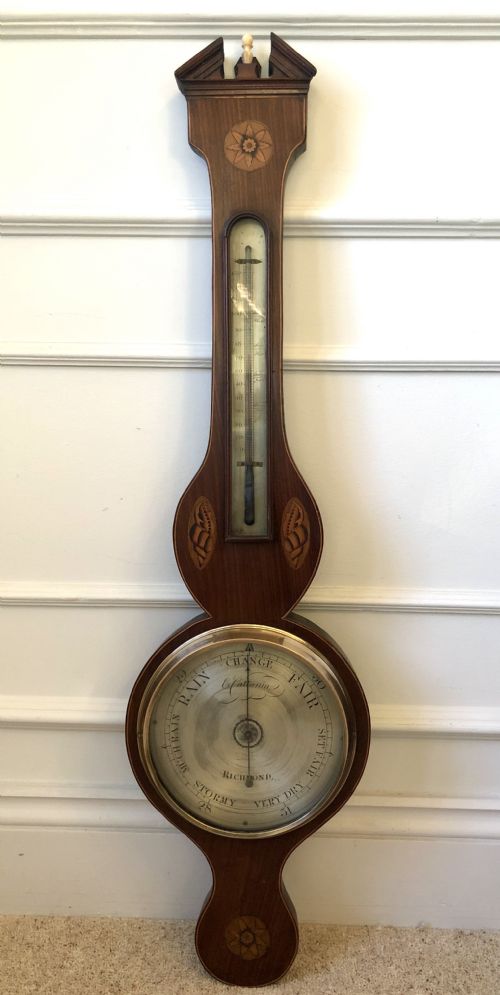 George III  Inlaid Mahogany Wheel Barometer