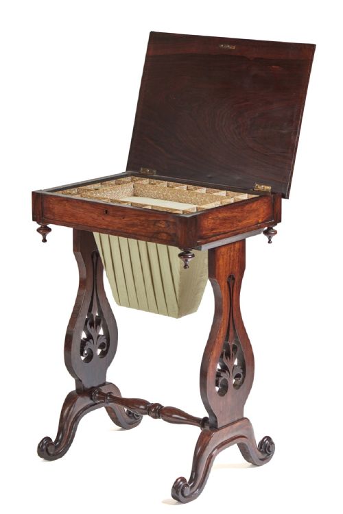 VICTORIAN ROSEWOOD FREESTANDING WORK OR LAMP TABLE - ADDITIONAL PHOTO 4