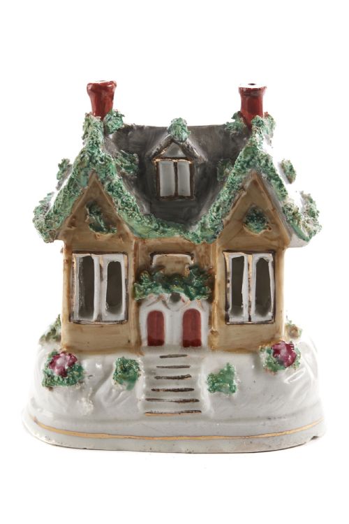 Antique Staffordshire Miniature Cottage