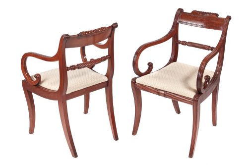 Fine Pair of Regency Mahogany Carver Chairs