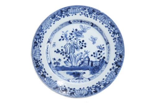 Antique 18th Century Chinese Blue & White Plate