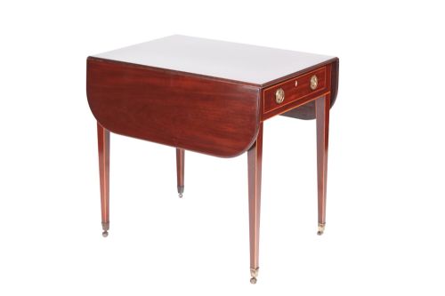 George III Antique Mahogany Inlaid Pembroke Table