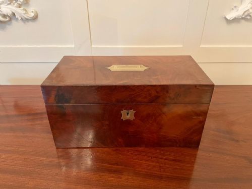 Antique Regency Quality Mahogany Tea Caddy
