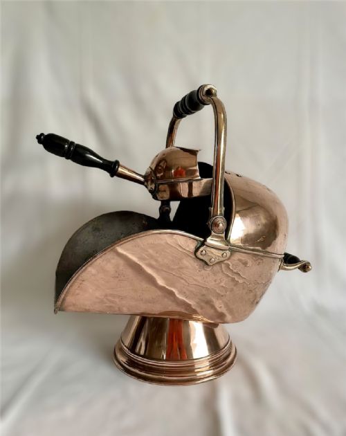 Antique George III Copper Helmet Coal Scuttle
