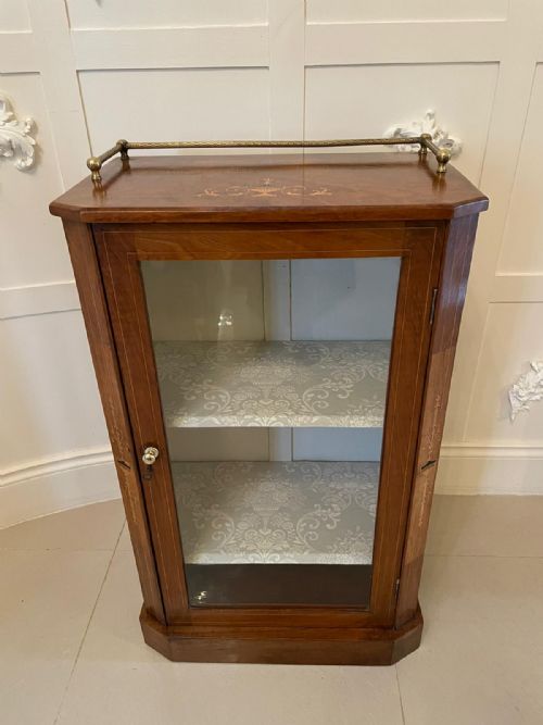 Quality Antique Victorian Burr Walnut Inlaid Music Cabinet