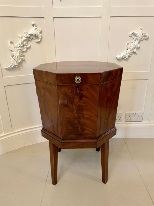 Outstanding George III Antique Mahogany Octangle Wine Cooler