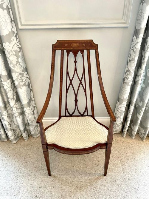 fig 1. Unusual Victorian Inlaid Mahogany Armchair
