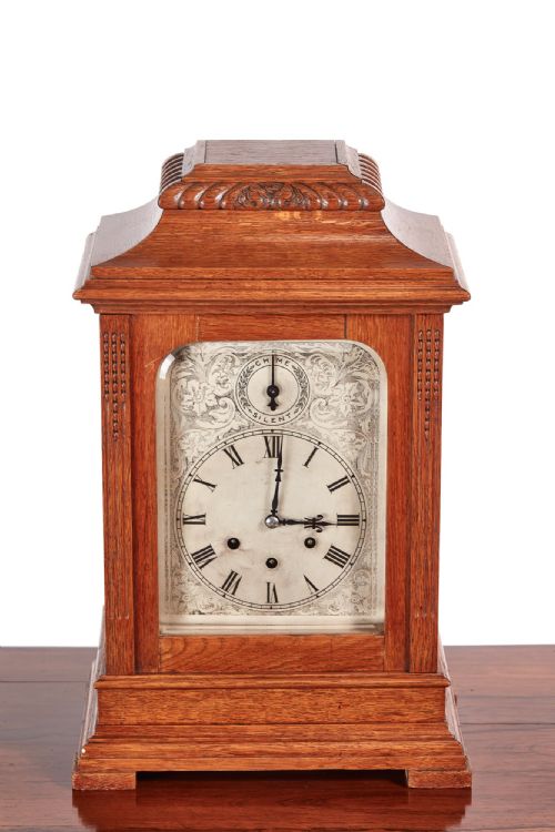 Large Antique Oak 8 Day Bracket Clock