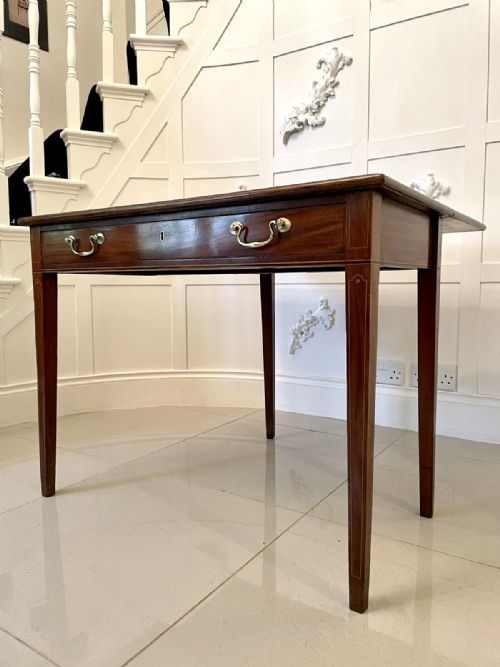 George III Inlaid Mahogany Drop Leaf Side Table
