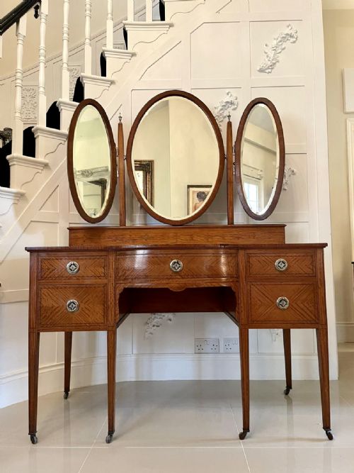 Fine Antique Edwardian Inlaid Satinwood Dressing Table