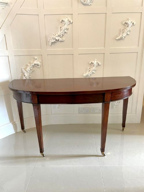 Antique George III Mahogany Demi Lune Console Table