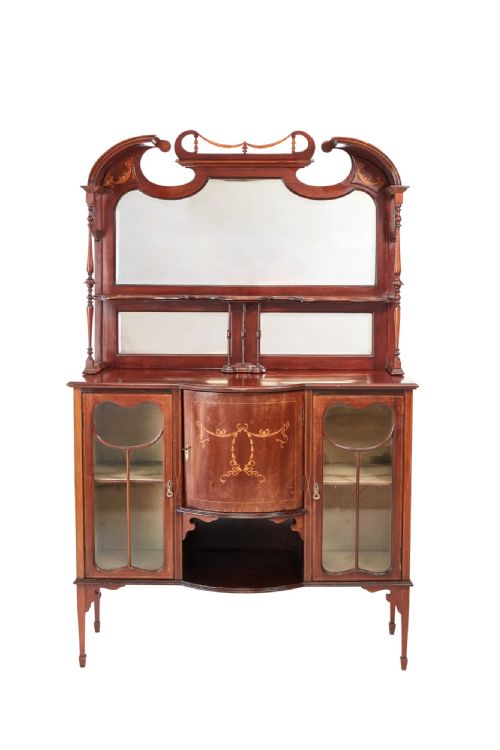 Antique Edwardian Inlaid Mahogany Display Cabinet