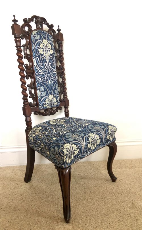 Antique Victorian Carved Mahogany Hall/side Chair