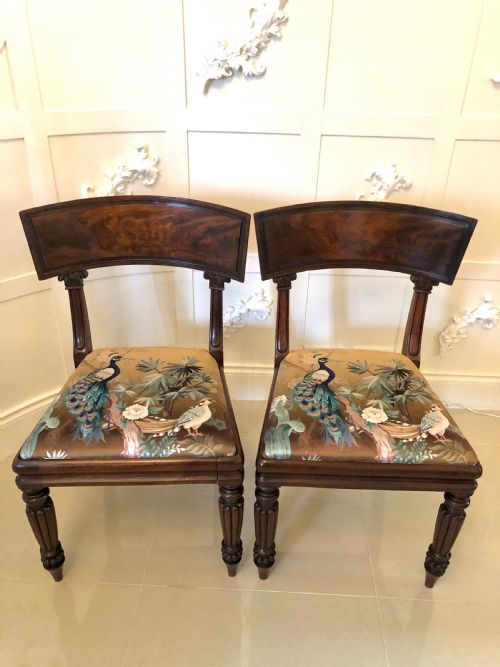 Quality Pair of Antique Mahogany Regency Library Chairs