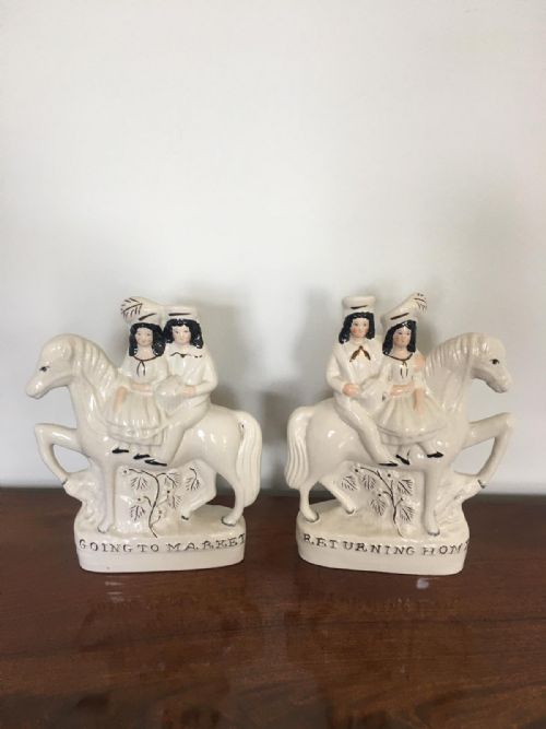 Pair of Antique Staffordshire Flat Back Figures
