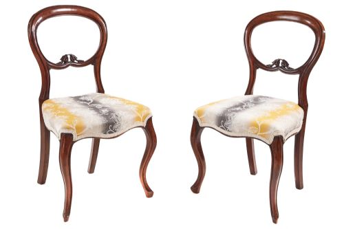 Pair of Victorian Walnut Bedroom/side Chairs

