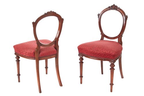 Finest Quality Pair of  Antique Victorian Walnut Desk/side Chairs