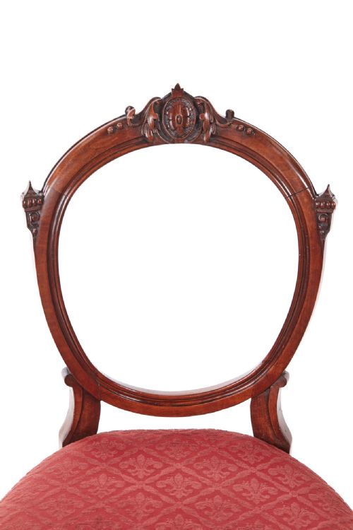 fig 1. Finest Quality Pair of Antique Victorian Walnut Desk/Side Chairs