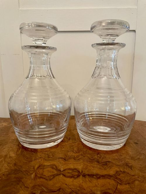 Pair of Antique George III Glass Decanters