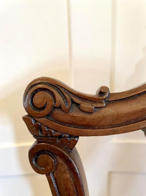QUALITY PAIR OF ANTIQUE VICTORIAN CARVED MAHOGANY SIDE CHAIRS - ADDITIONAL PHOTO 6