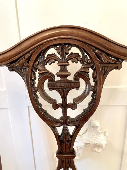 QUALITY PAIR OF ANTIQUE VICTORIAN CARVED MAHOGANY SIDE CHAIRS - ADDITIONAL PHOTO 7