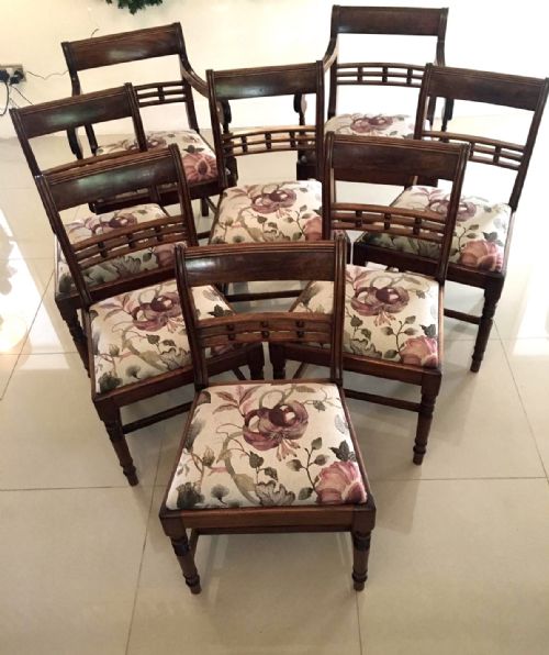 Fine Antique Set of Eight George III Mahogany Dining Chairs