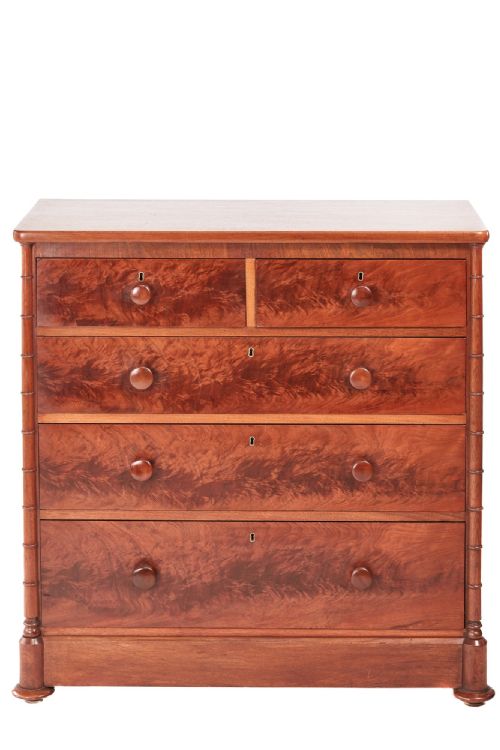 Unusual Victorian Walnut Chest of Drawers
