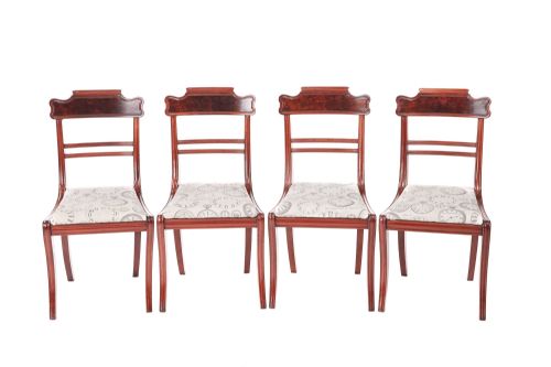 Quality Set of Four Regency Antique Mahogany Dining Chairs