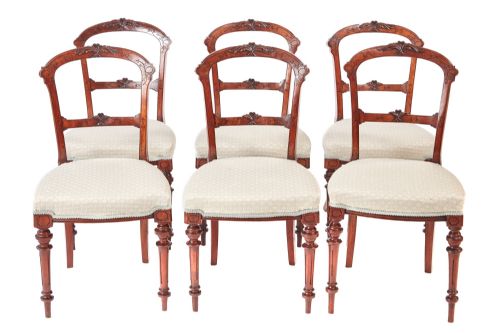 Quality Set of 6 Victorian Walnut Dining Chairs
