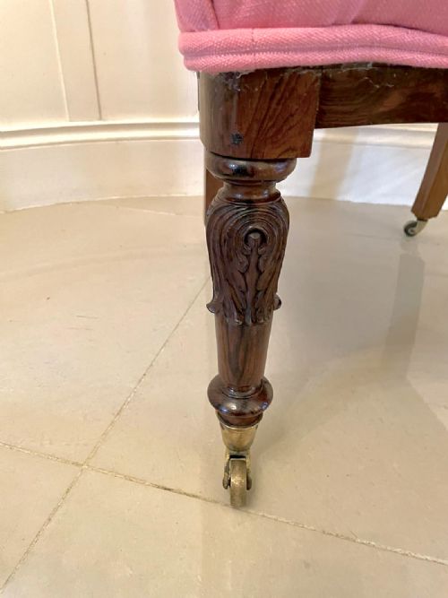ANTIQUE VICTORIAN CARVED WALNUT LADIES CHAIR - ADDITIONAL PHOTO 6