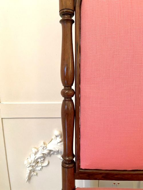 ANTIQUE VICTORIAN CARVED WALNUT LADIES CHAIR - ADDITIONAL PHOTO 7