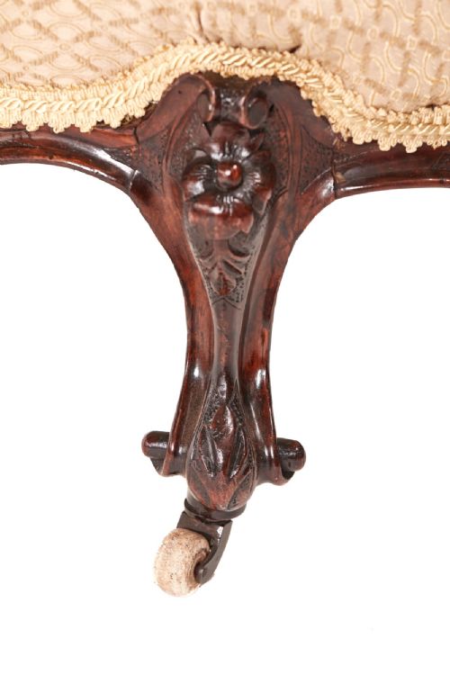OUTSTANDING VICTORIAN CARVED WALNUT LADIES CHAIR - ADDITIONAL PHOTO 5