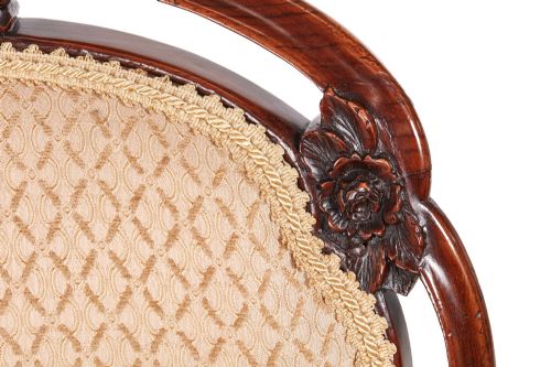 OUTSTANDING VICTORIAN CARVED WALNUT LADIES CHAIR - ADDITIONAL PHOTO 7