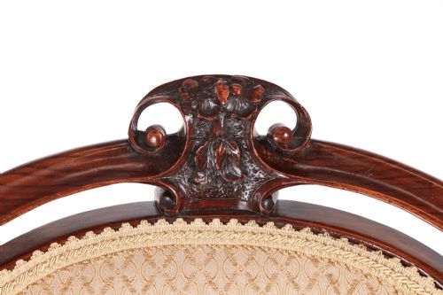 OUTSTANDING VICTORIAN CARVED WALNUT LADIES CHAIR - ADDITIONAL PHOTO 8