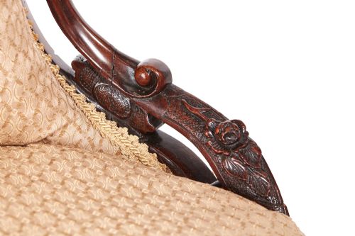 OUTSTANDING VICTORIAN CARVED WALNUT LADIES CHAIR - ADDITIONAL PHOTO 9