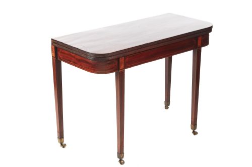 Quality 18th Century Antique George III Inlaid Mahogany Tea Table