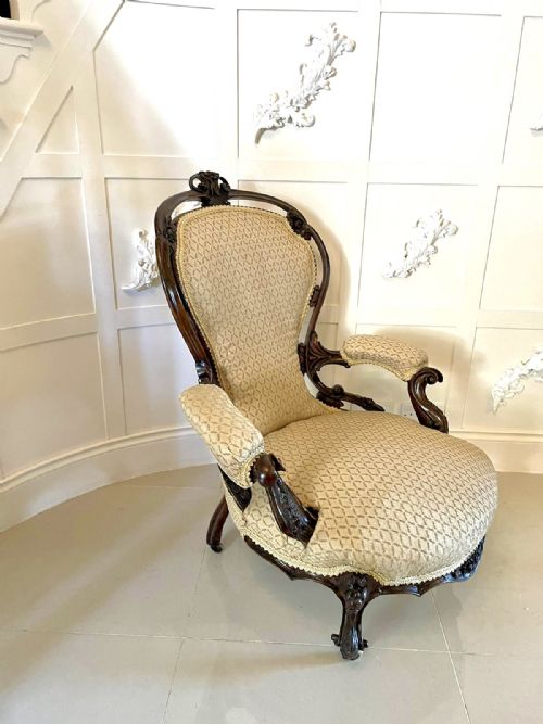 Outstanding Victorian Carved Armchair
