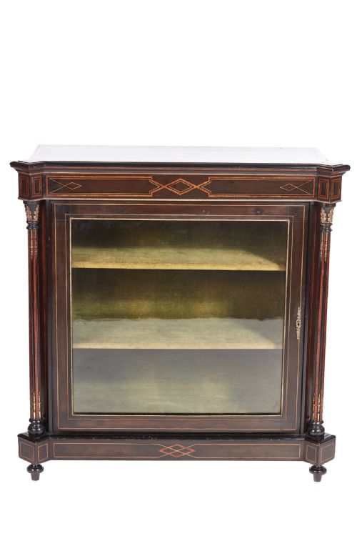 Victorian Ebonised and Inlaid Display Cabinet