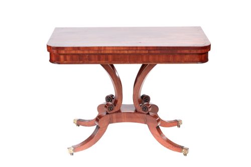 Fine Regency Antique Mahogany Card/side Table