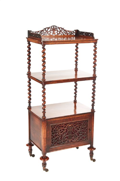 Victorian Burr Walnut Whatnot.