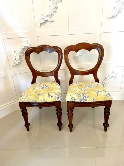 Pair of Antique Victorian Mahogany Side Chairs 
