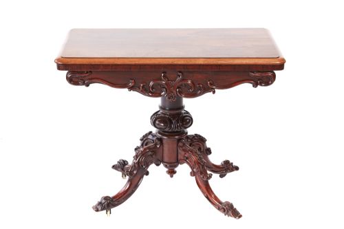 Quality Victorian Carved Hardwood Card Table.