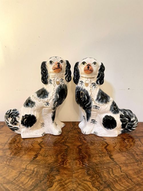 Pair of Antique Victorian Staffordshire Dogs