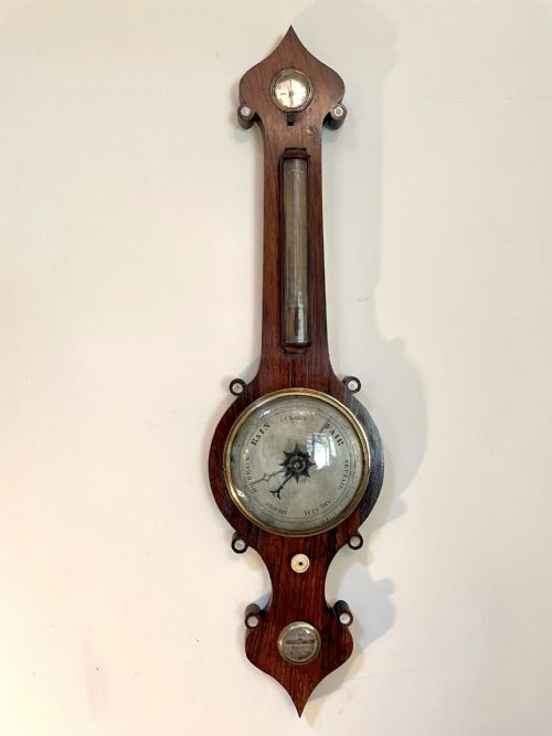 Antique 19th Century Rosewood Banjo Barometer