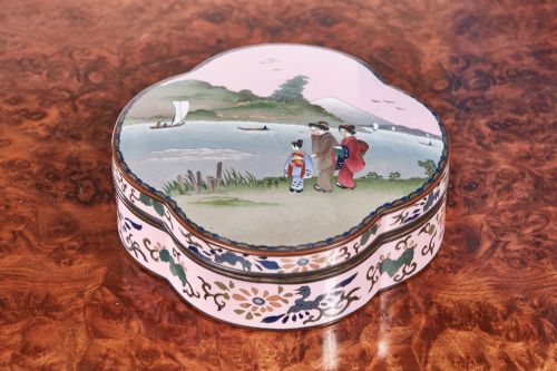 Unusual Antique Shaped Japanese Cloisonne Box