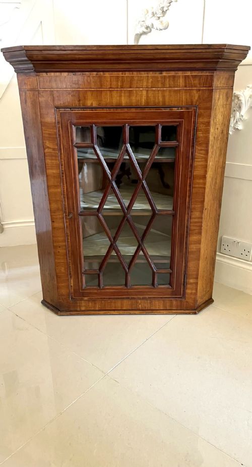 Antique 18th Century George III Mahogany Hanging Corner Cabinet

