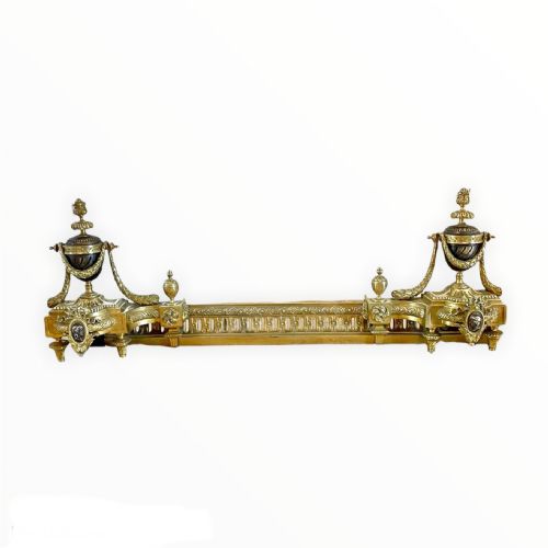 Fine French Antique Classical Gilt Bronze Ormolu Extending Fender