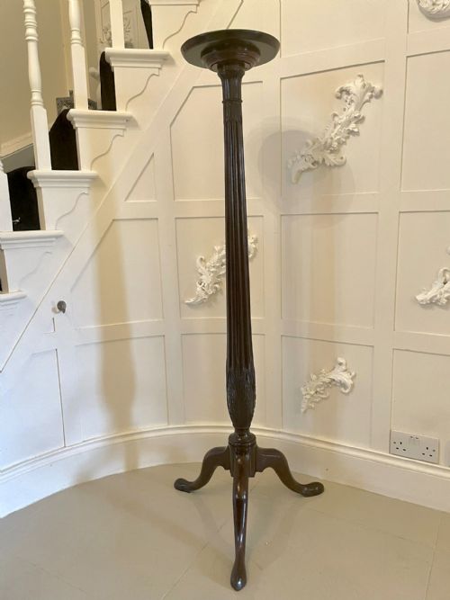 Quality Antique Victorian Carved Mahogany Torchere Stand