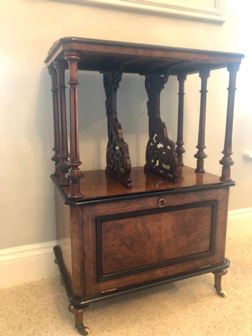 Outstanding Quality Inlaid Burr Walnut Music Cabinet/canterbury
