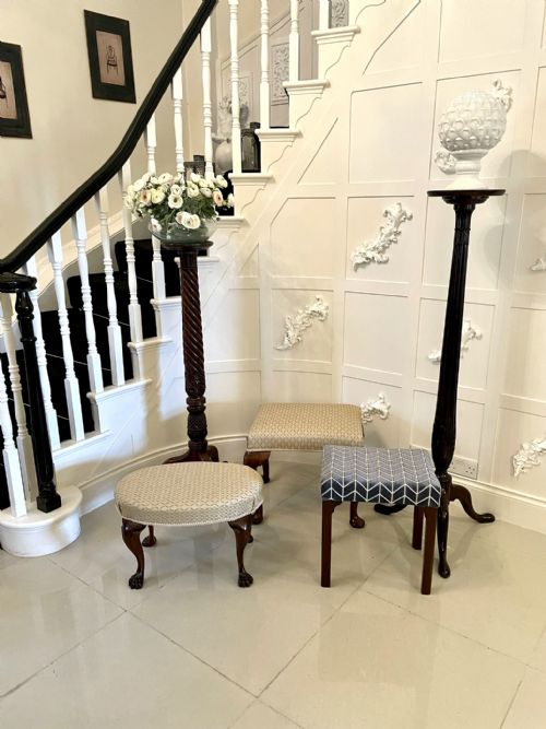 ANTIQUE VICTORIAN WALNUT STOOL - ADDITIONAL PHOTO 2